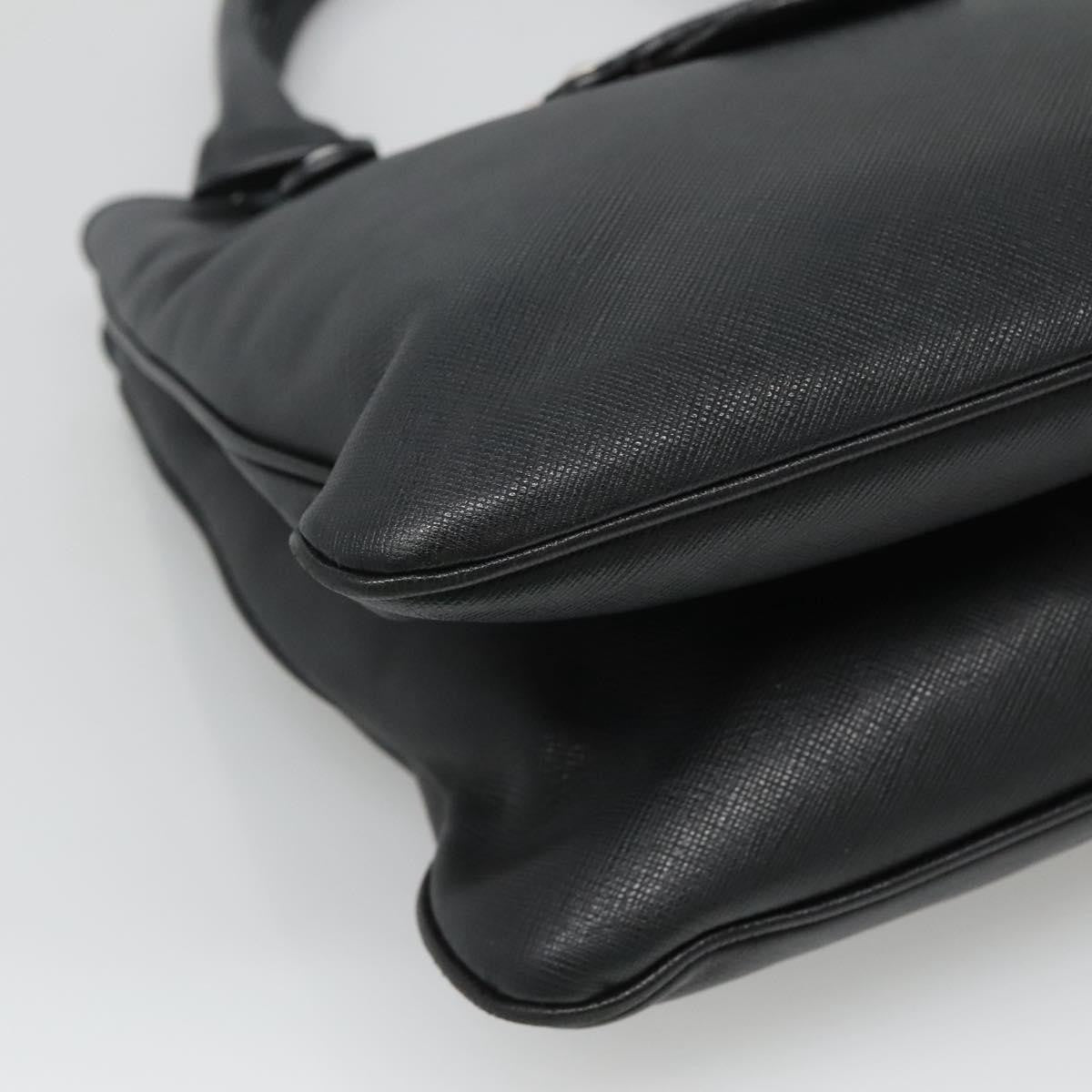 Salvatore Ferragamo Gancini Leather Black Leather Handbag (Pre-Owned)
