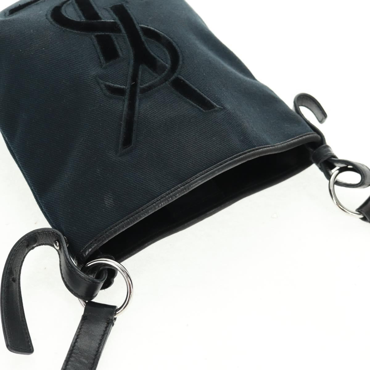 Saint Laurent Vintage Canvas Black Canvas Handbag (Pre-Owned)