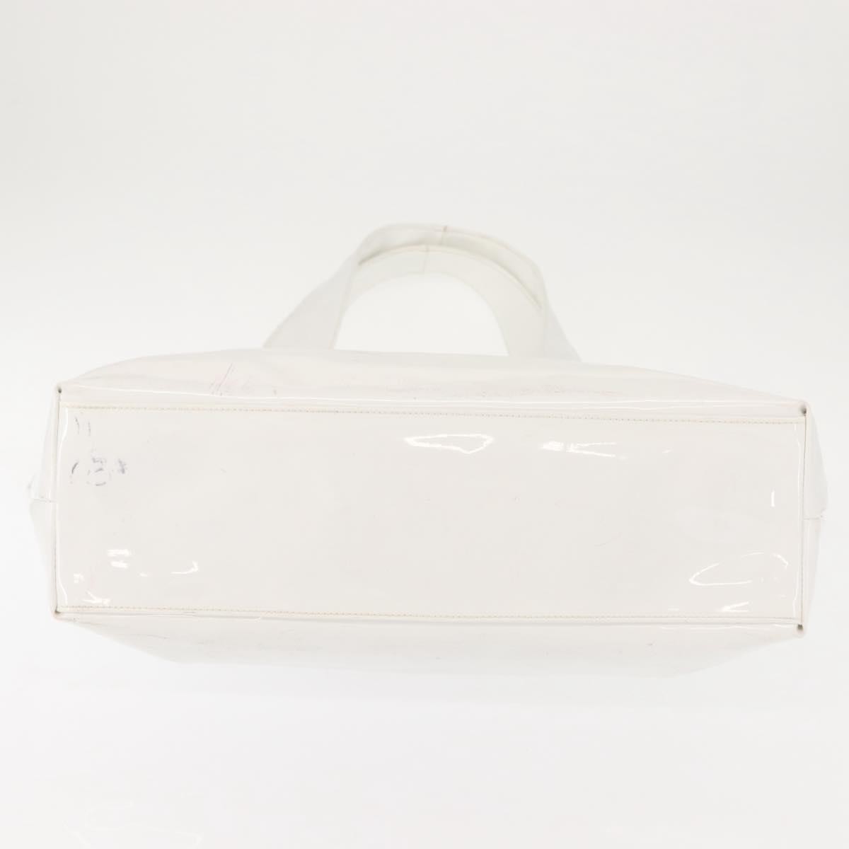 Salvatore Ferragamo Gancini Tote Patent Leather White Patent_Leather Tote Bag Bag (Pre-Owned)
