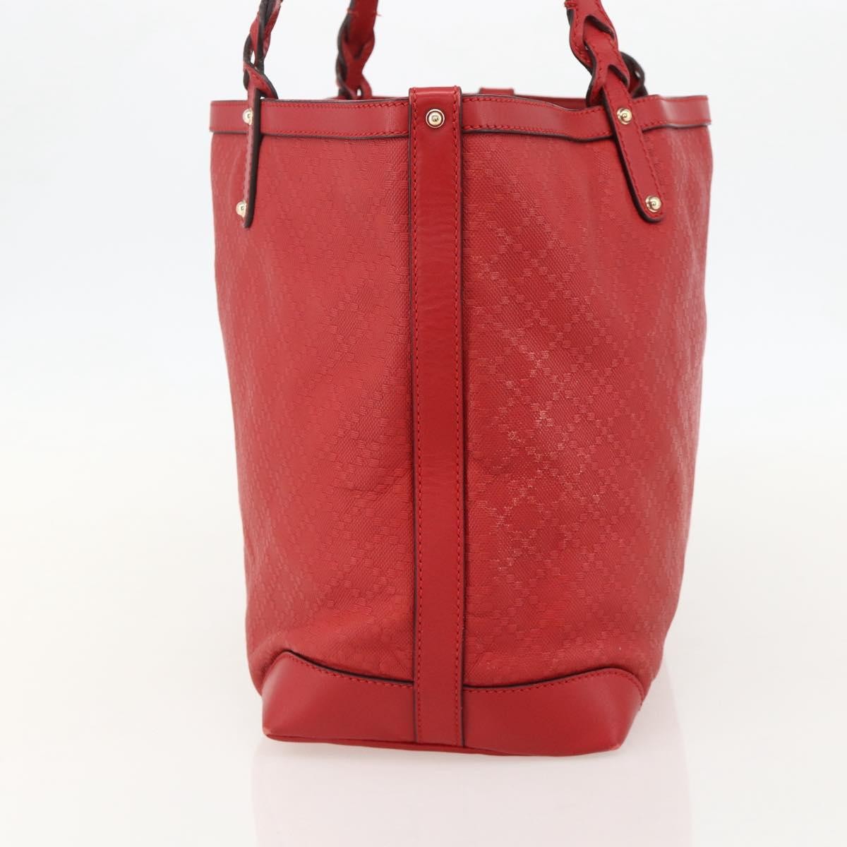 Gucci Craft Tote Diamante Leather Red Pvc Tote Bag Bag (Pre-Owned)