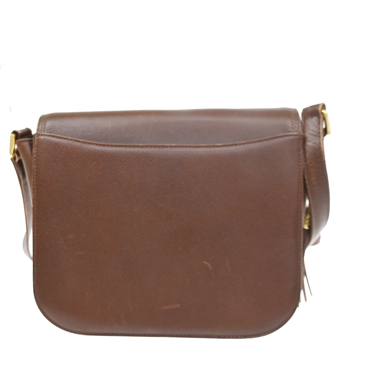 Valentino Garavani Vltn Flap Clutch Leather Brown Leather Shoulder Bag Bag (Pre-Owned)