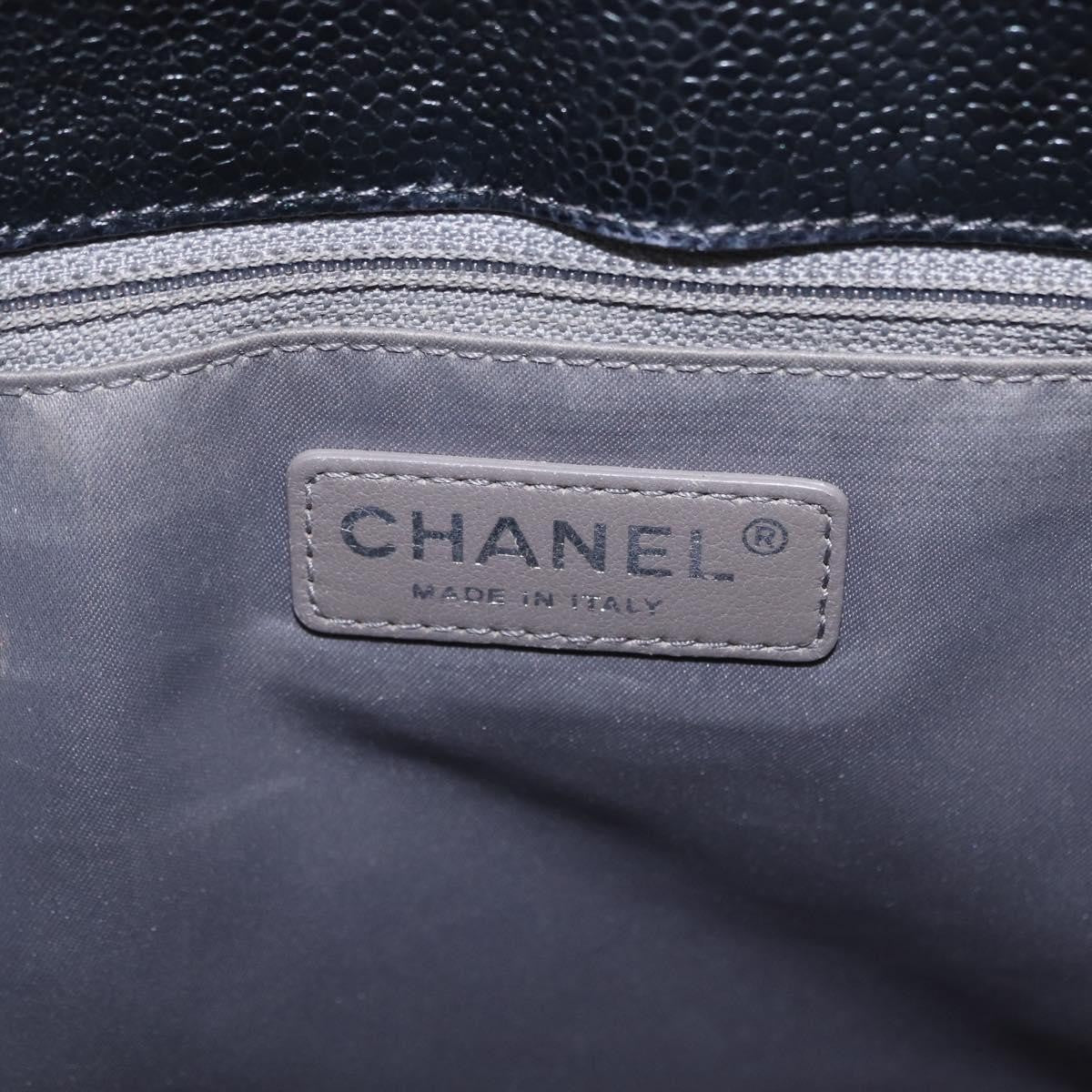 Chanel Grand Shopping Quilted Caviar Black Leather Tote Bag Bag (Pre-Owned)