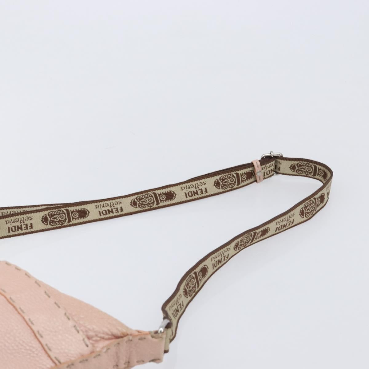 Fendi Vintage Selleria Zip Messenger Leather Pink Leather Handbag (Pre-Owned)