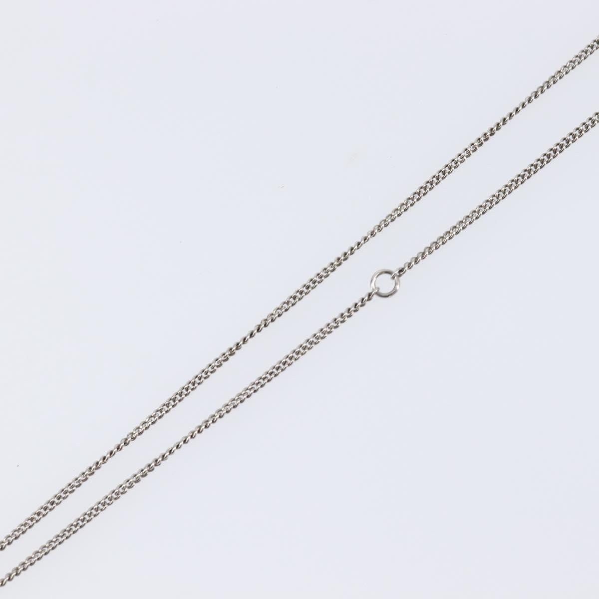Chanel Cc Pendant Metal With Crystals Silver Metal Necklace Jewelry (Pre-Owned)