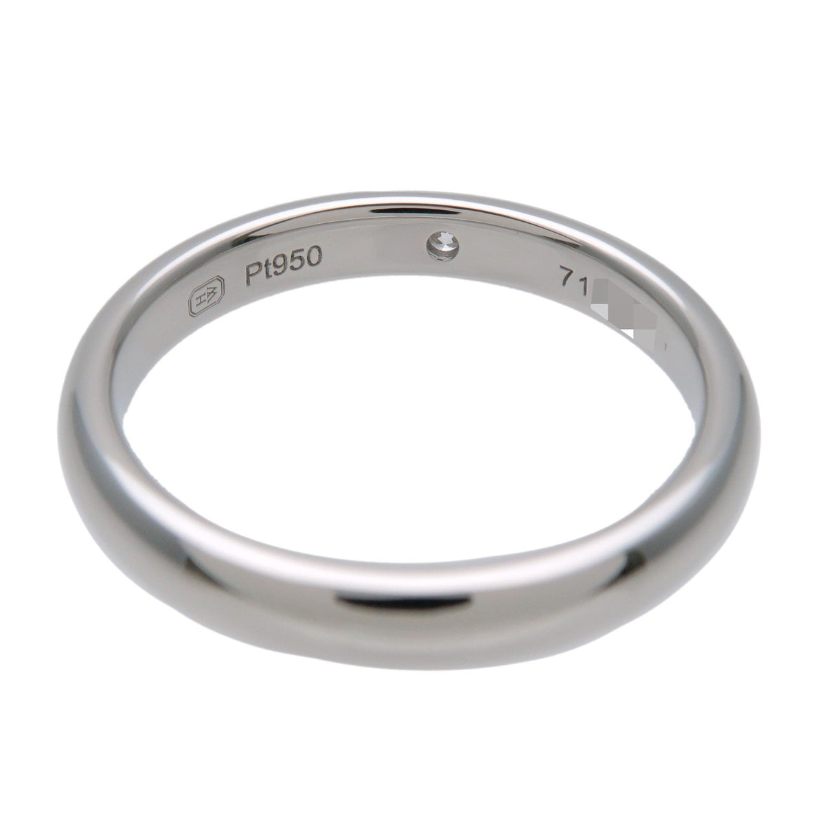 Harry Winston Single Diamond Band Platinum With Diamond Silver Platinum Ring Jewelry (Pre-Owned)
