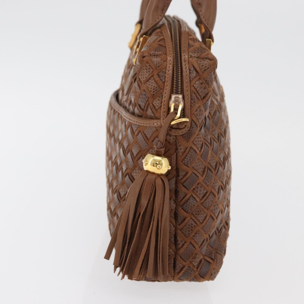 Bally Vintage Leather Brown Leather Handbag (Pre-Owned)