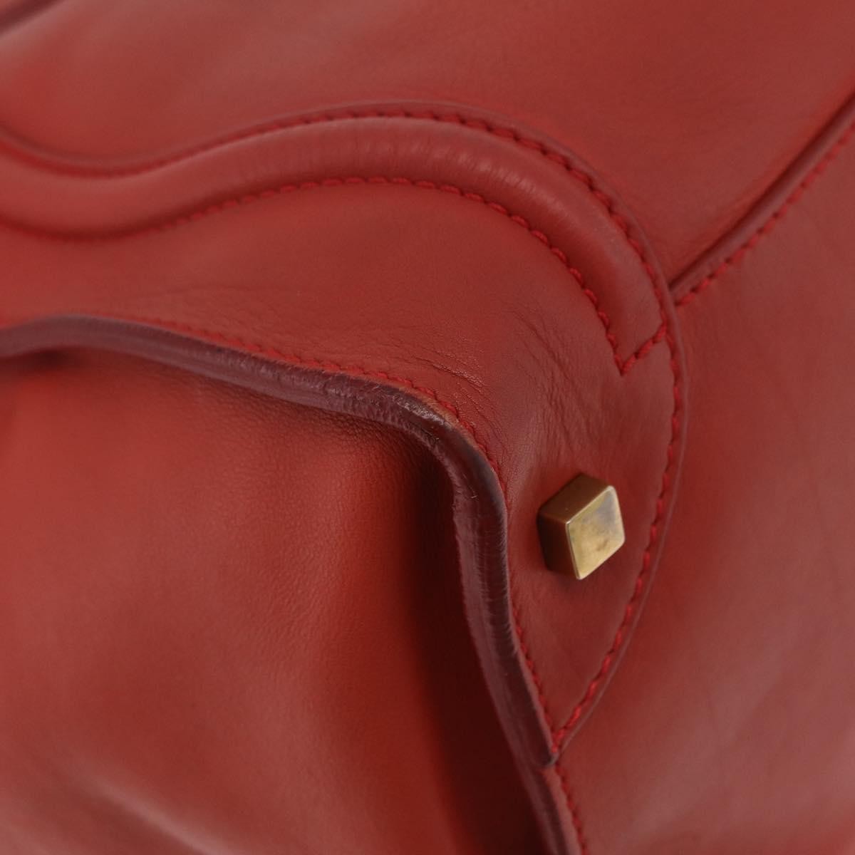 Celine Luggage Suede Red Leather Handbag (Pre-Owned)