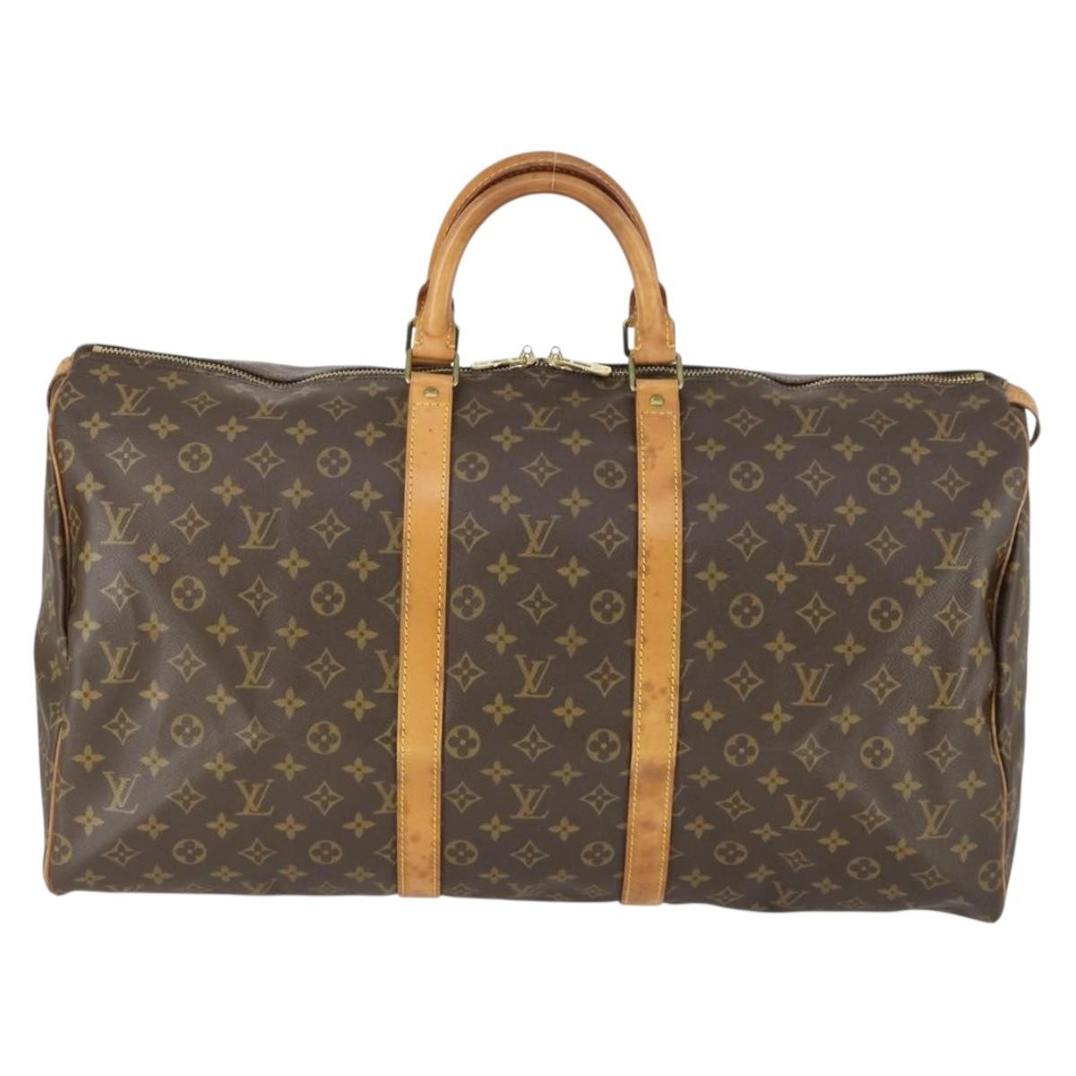 Louis Vuitton Keepall Monogram Canvas Brown Canvas Travel Bag Bag (Pre-Owned)