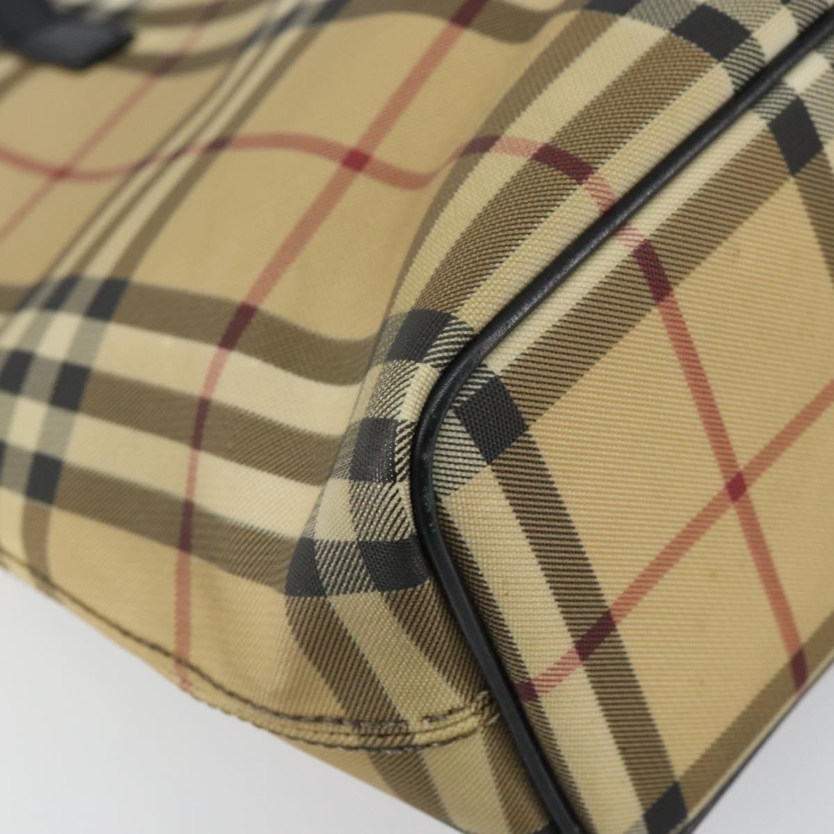 Burberry Nova Check Tote Canvas Check Pattern Beige Canvas Tote Bag Bag (Pre-Owned)