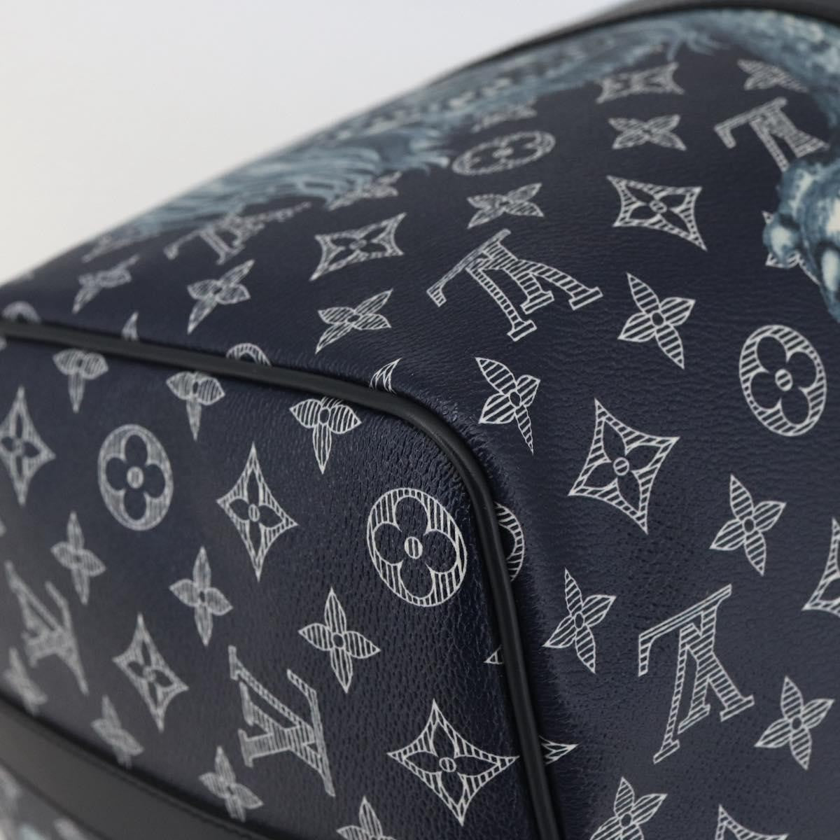 Louis Vuitton Keepall Bandouliere Limited Edition Chapman Savane Monogram Canvas Navy Canvas Travel Bag Bag (Pre-Owned)