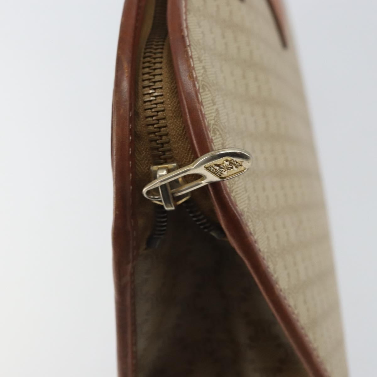 Celine Vintage Macadam Canvas Beige Canvas Handbag (Pre-Owned)