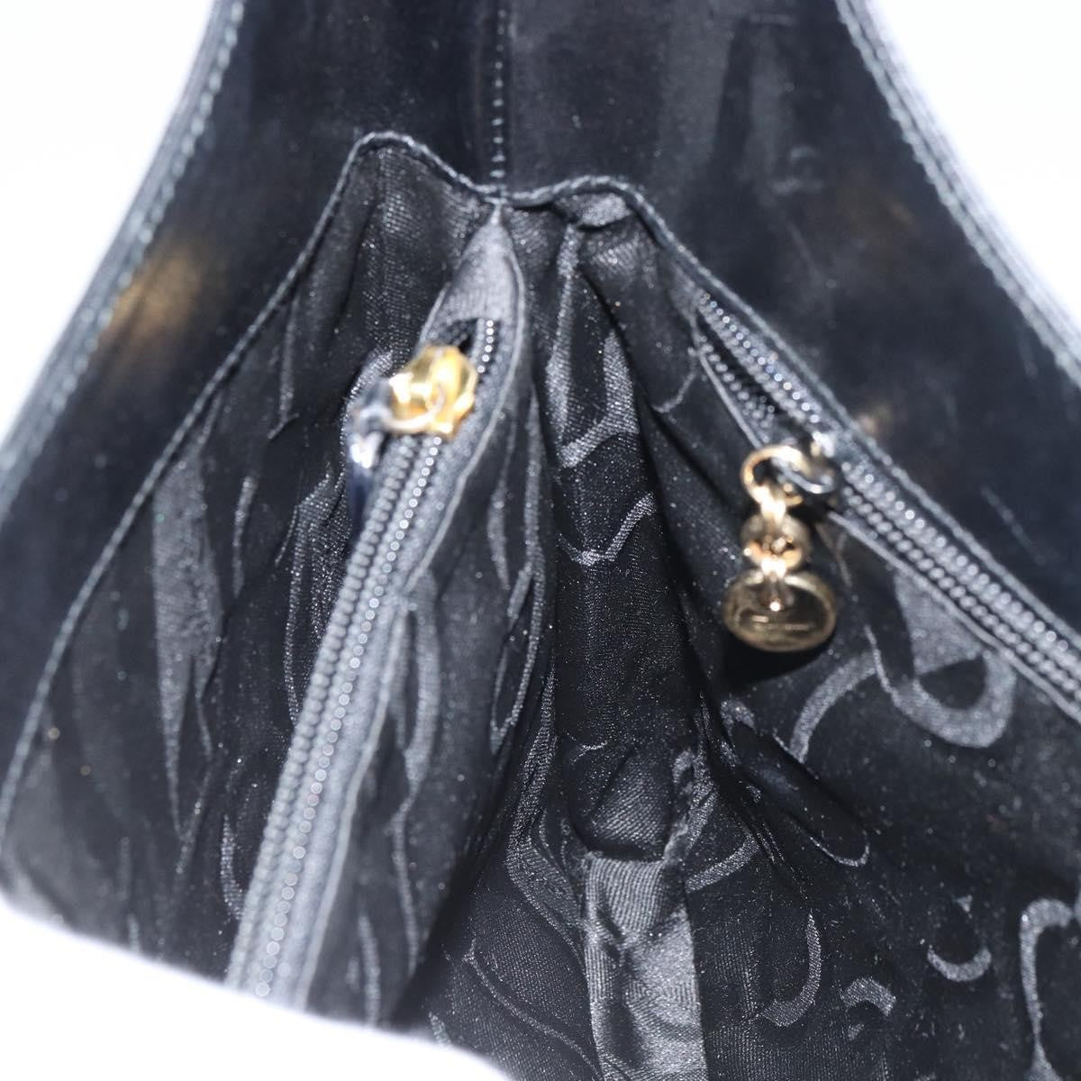 Salvatore Ferragamo Gancio Flap Hobo Leather Black Leather Shoulder Bag Bag (Pre-Owned)
