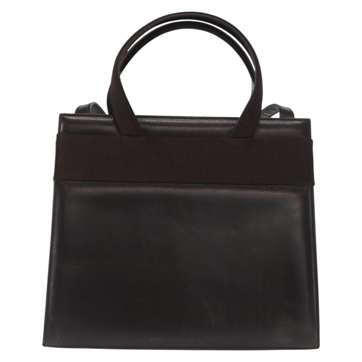 Salvatore Ferragamo Convertible Vara Bow Leather Brown Leather Handbag (Pre-Owned)