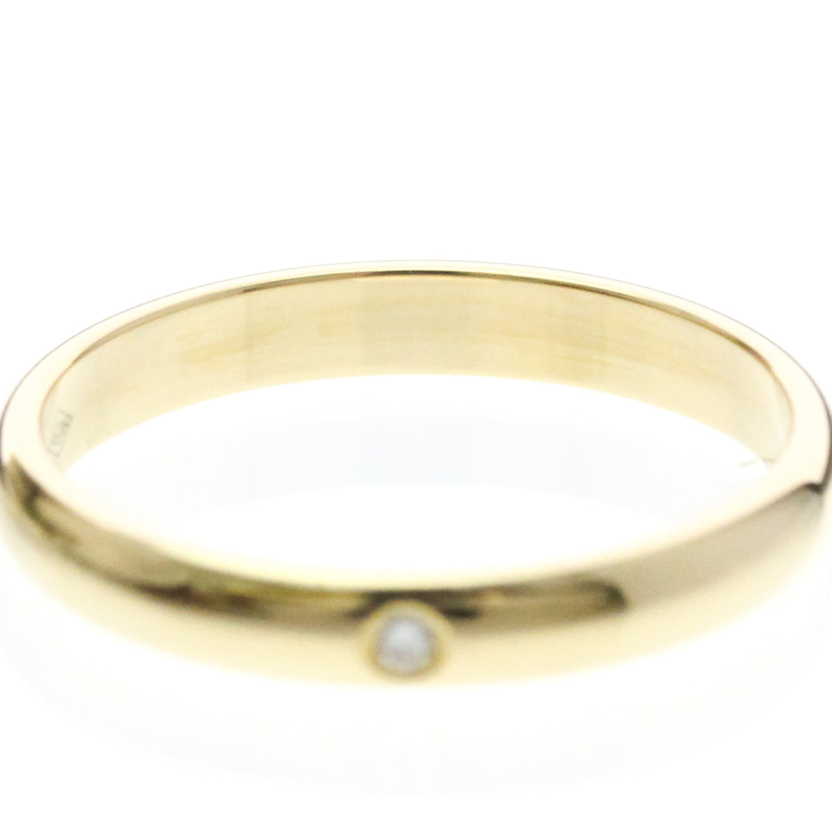 Cartier 1895 Wedding Band 18K Rose Gold With Diamond Gold Yellow_Gold Ring Jewelry (Pre-Owned)