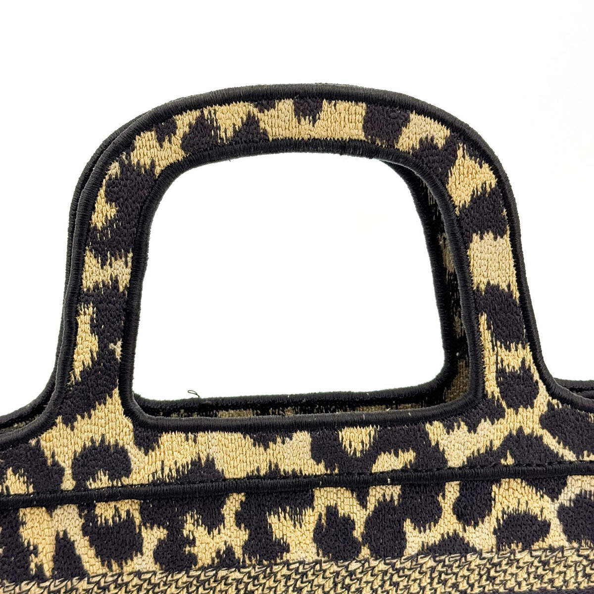 Christian Dior Book Mizza Embroidered Canvas Black Canvas Tote Bag Bag (Pre-Owned)
