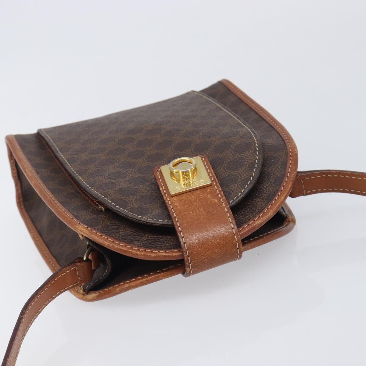 Celine Macadam Shoulder Canvas Brown Canvas Crossbody Bag Bag (Pre-Owned)
