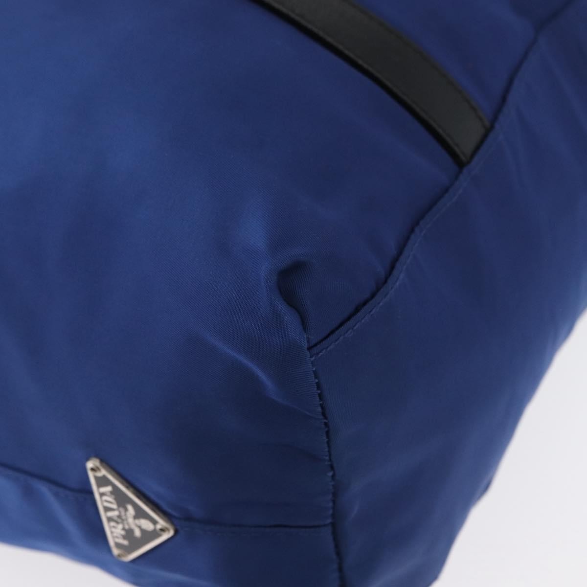 Prada Vintage Tote Tessuto Blue Nylon Tote Bag Bag (Pre-Owned)