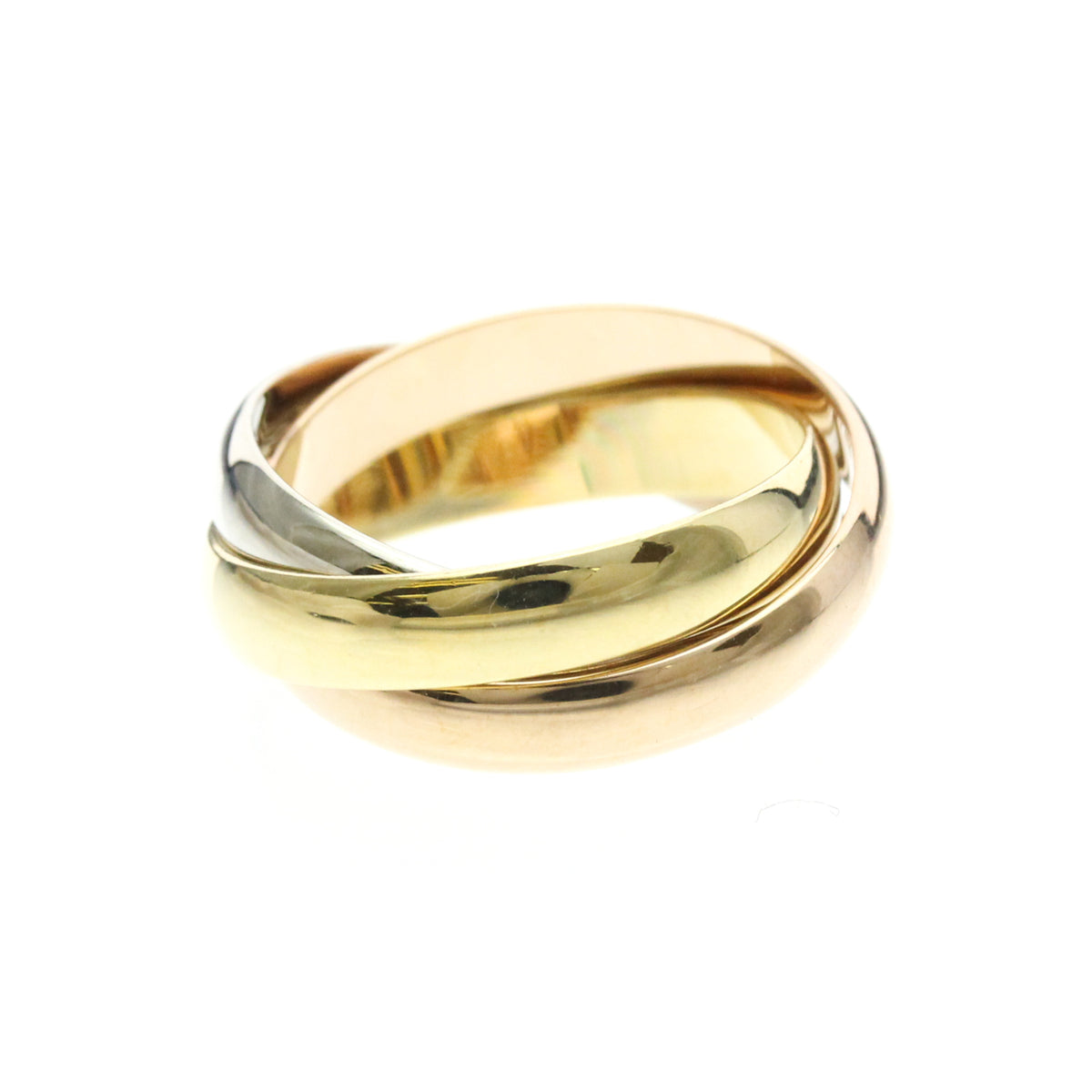 Cartier Trinity 18K Tricolor Gold Gold Gold Ring Jewelry (Pre-Owned)