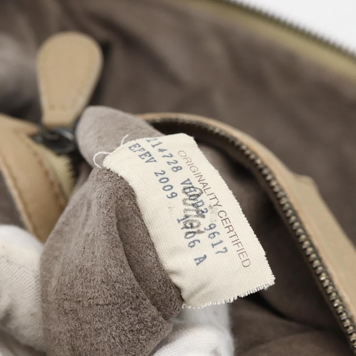 Bottega Veneta Zip Top Leather With Intrecciato Detail Beige Leather Tote Bag Bag (Pre-Owned)