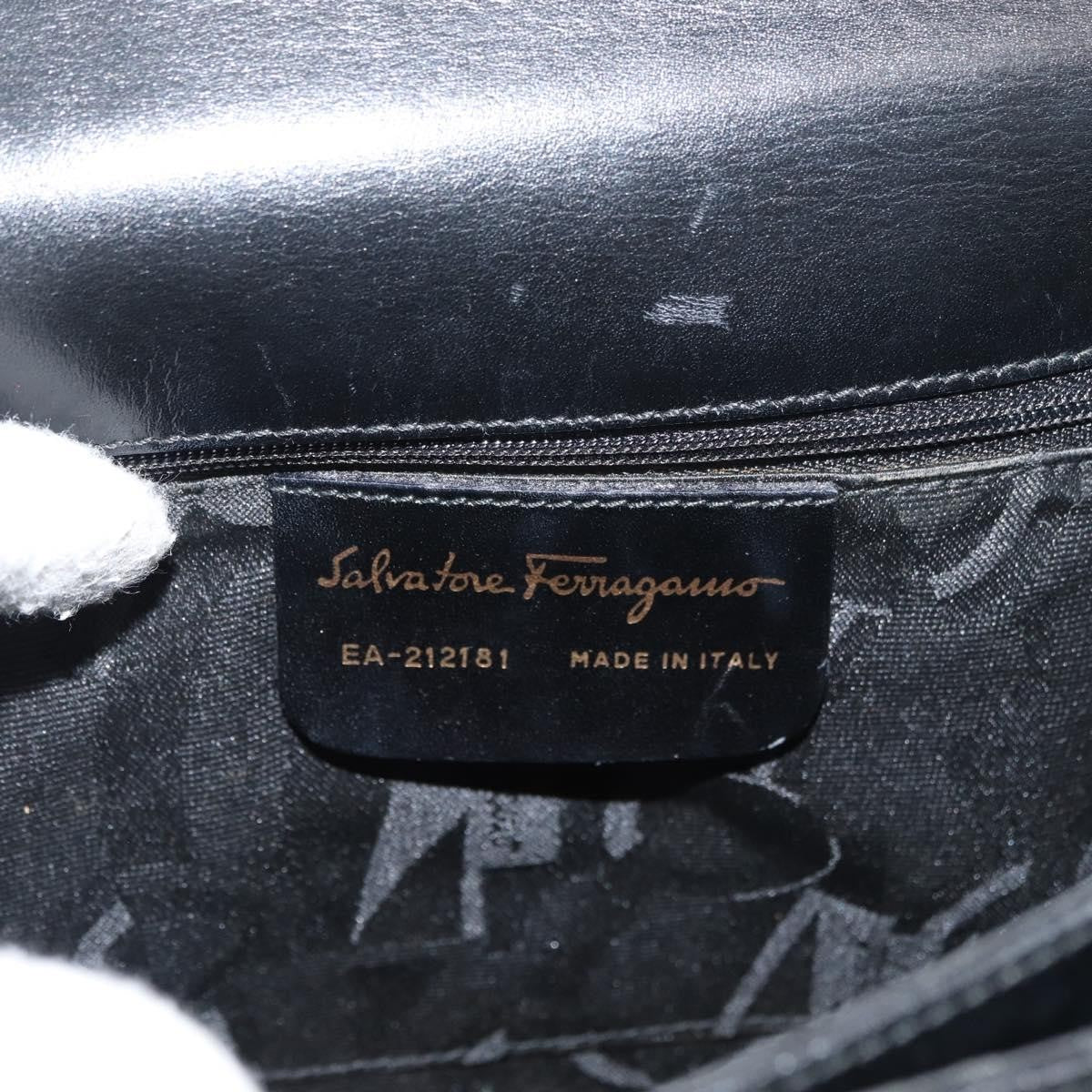 Salvatore Ferragamo Convertible Top Handle Leather Black Leather Handbag (Pre-Owned)