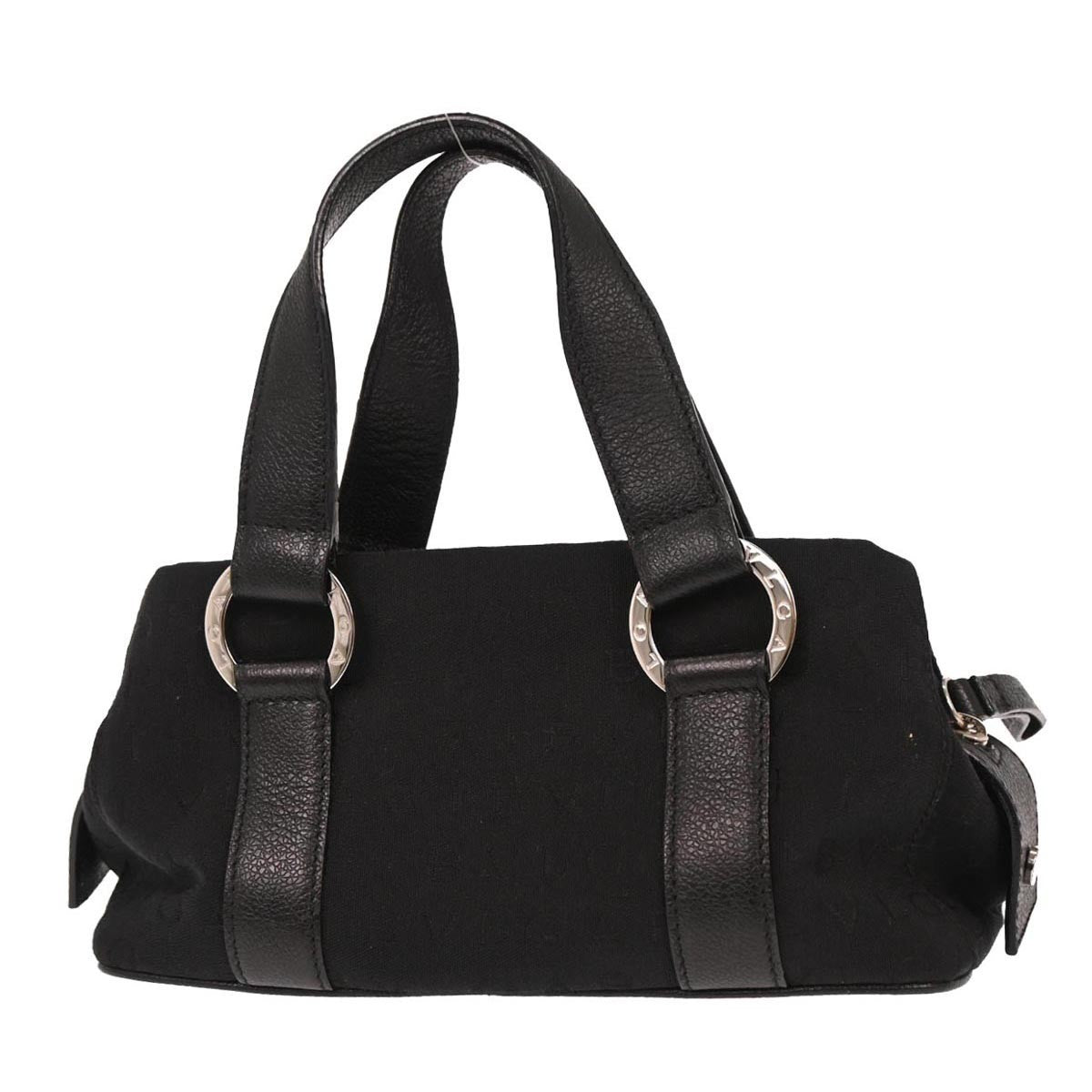 Bvlgari Logomania Canvas Black Canvas Handbag (Pre-Owned)