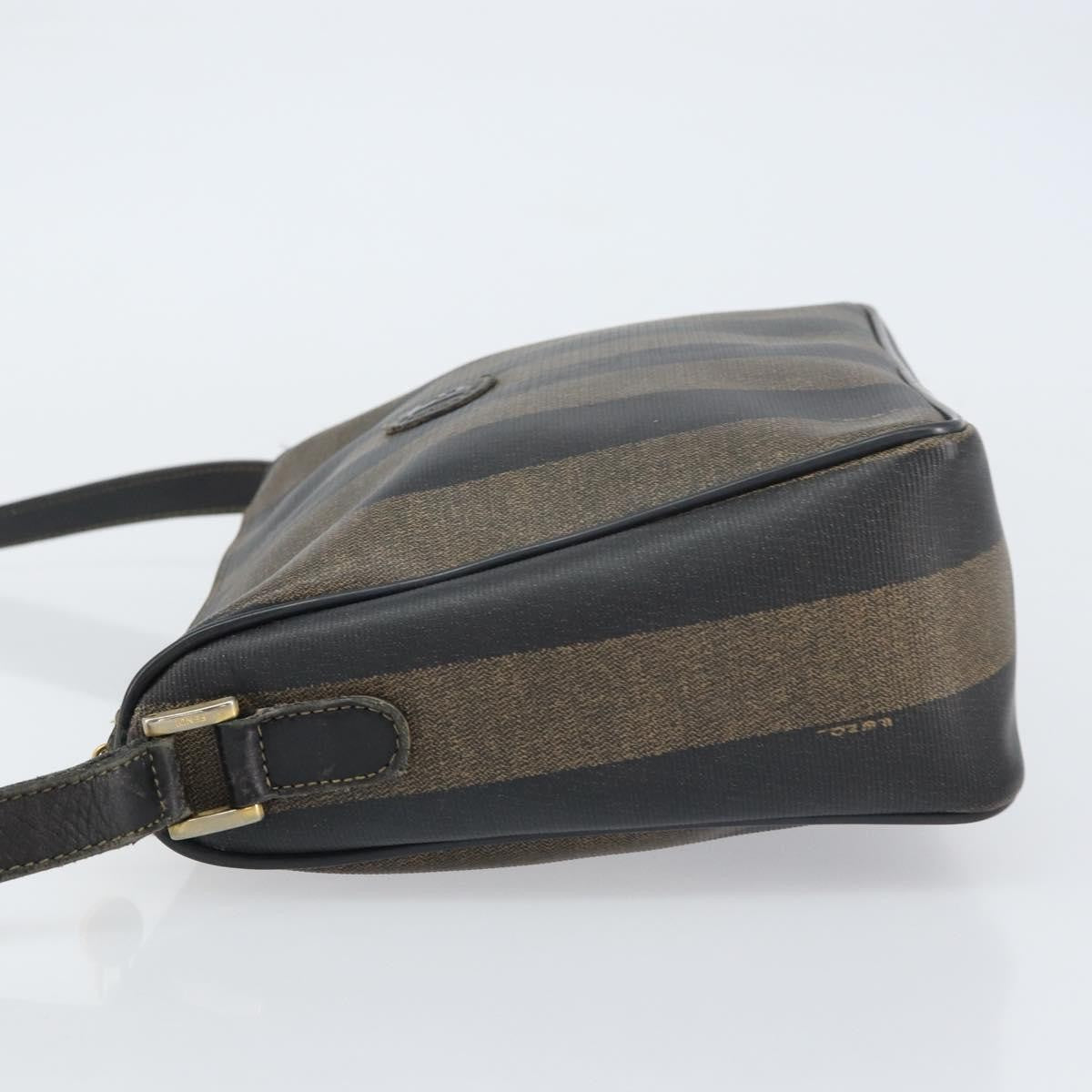 Fendi Vintage Pequin Pequin Brown Canvas Shoulder Bag Bag (Pre-Owned)