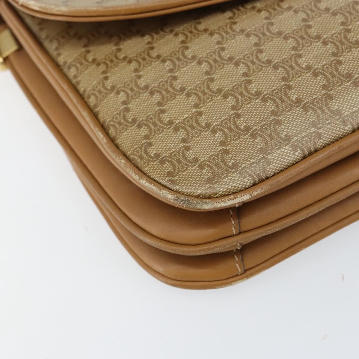 Celine Macadam Shoulder Canvas Beige Canvas Shoulder Bag Bag (Pre-Owned)