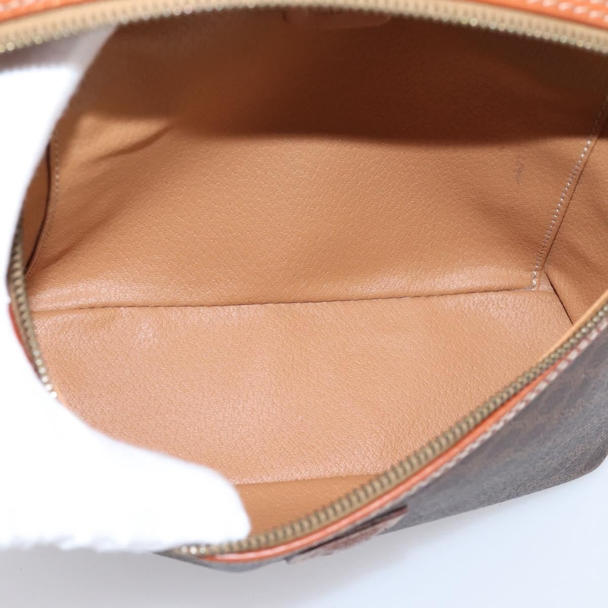 Celine Top Handle Vanity Box Triomphe Coated Canvas Brown Canvas Handbag (Pre-Owned)