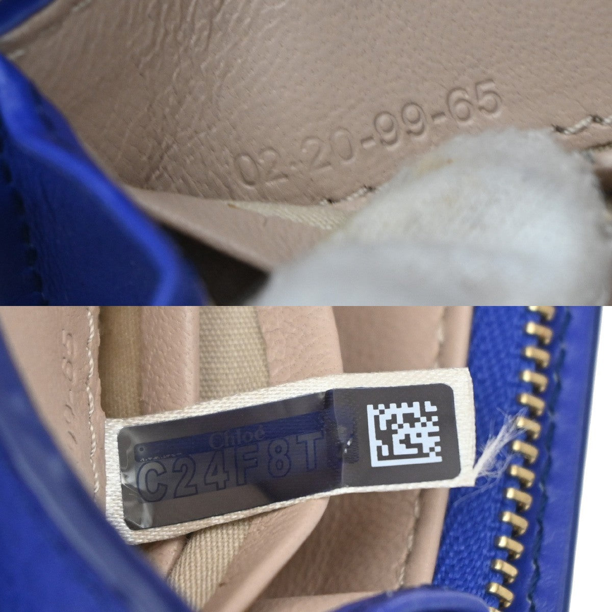 Chloe Aby Chain Leather Blue Leather Shoulder Bag Bag (Pre-Owned)