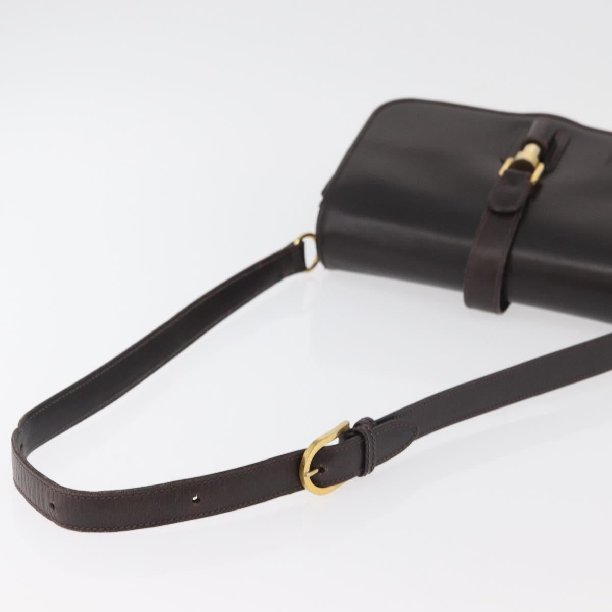 Gucci Vintage Leather Brown Leather Shoulder Bag Bag (Pre-Owned)
