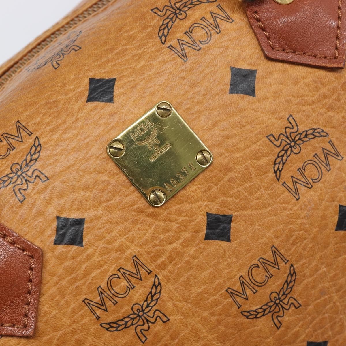 MCM Visetos Logogramme Leather Brown Leather Handbag (Pre-Owned)