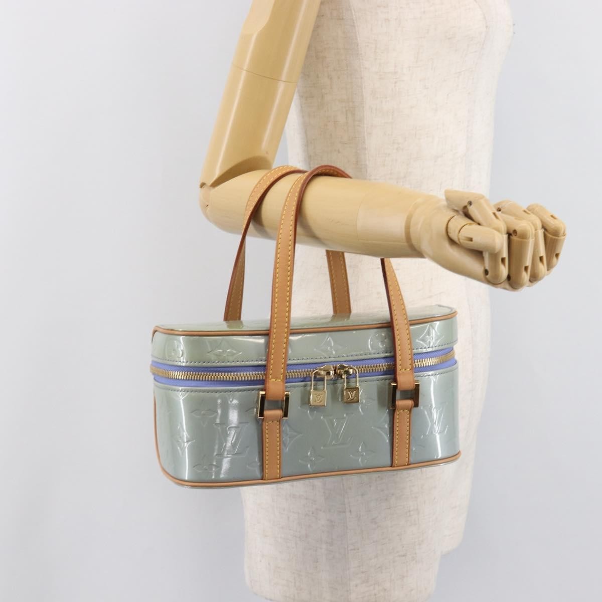Louis Vuitton Sullivan Horizontal Monogram Vernis Purple Patent_Leather Handbag (Pre-Owned)