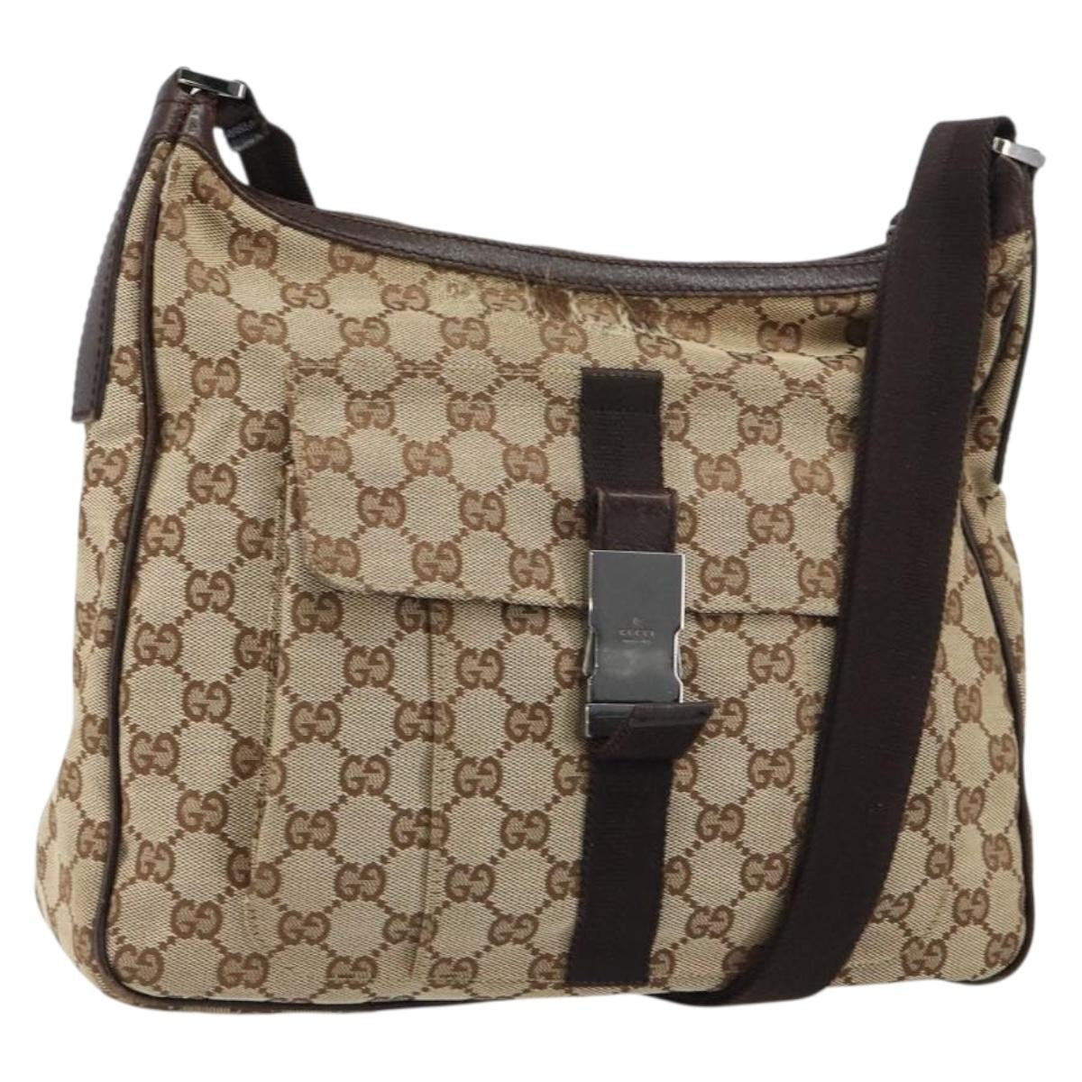 Gucci Gg Canvas Canvas Beige Canvas Shoulder Bag Bag (Pre-Owned)