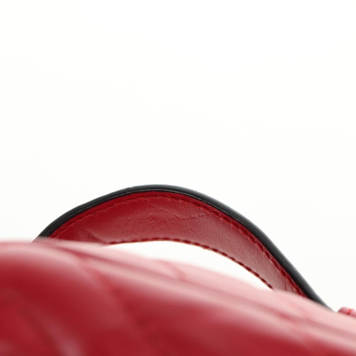 Gucci Gg Marmont Vanity Matelasse Leather Red Leather Backpack Bag (Pre-Owned)