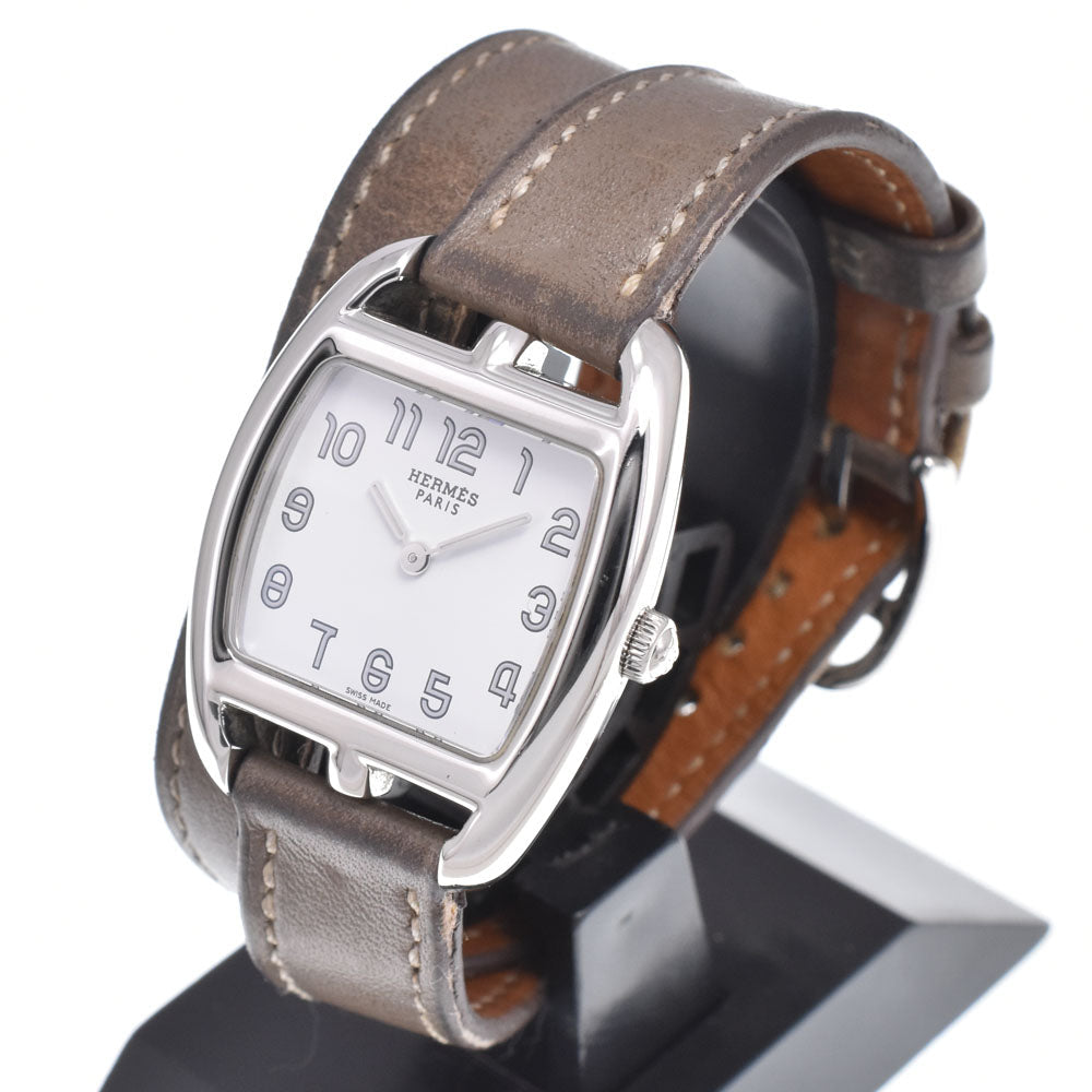 Hermes Cape Cod Double Tour Quartz Stainless Steel And Leather Watch (Pre-Owned)