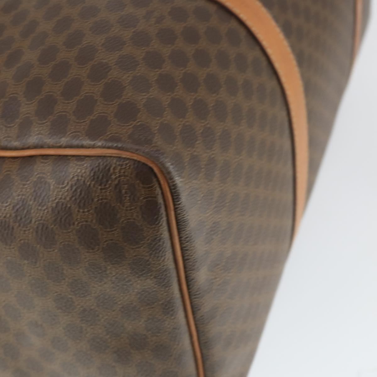 Celine Vintage Macadam Boston Canvas And Leather Brown Pvc Travel Bag Bag (Pre-Owned)
