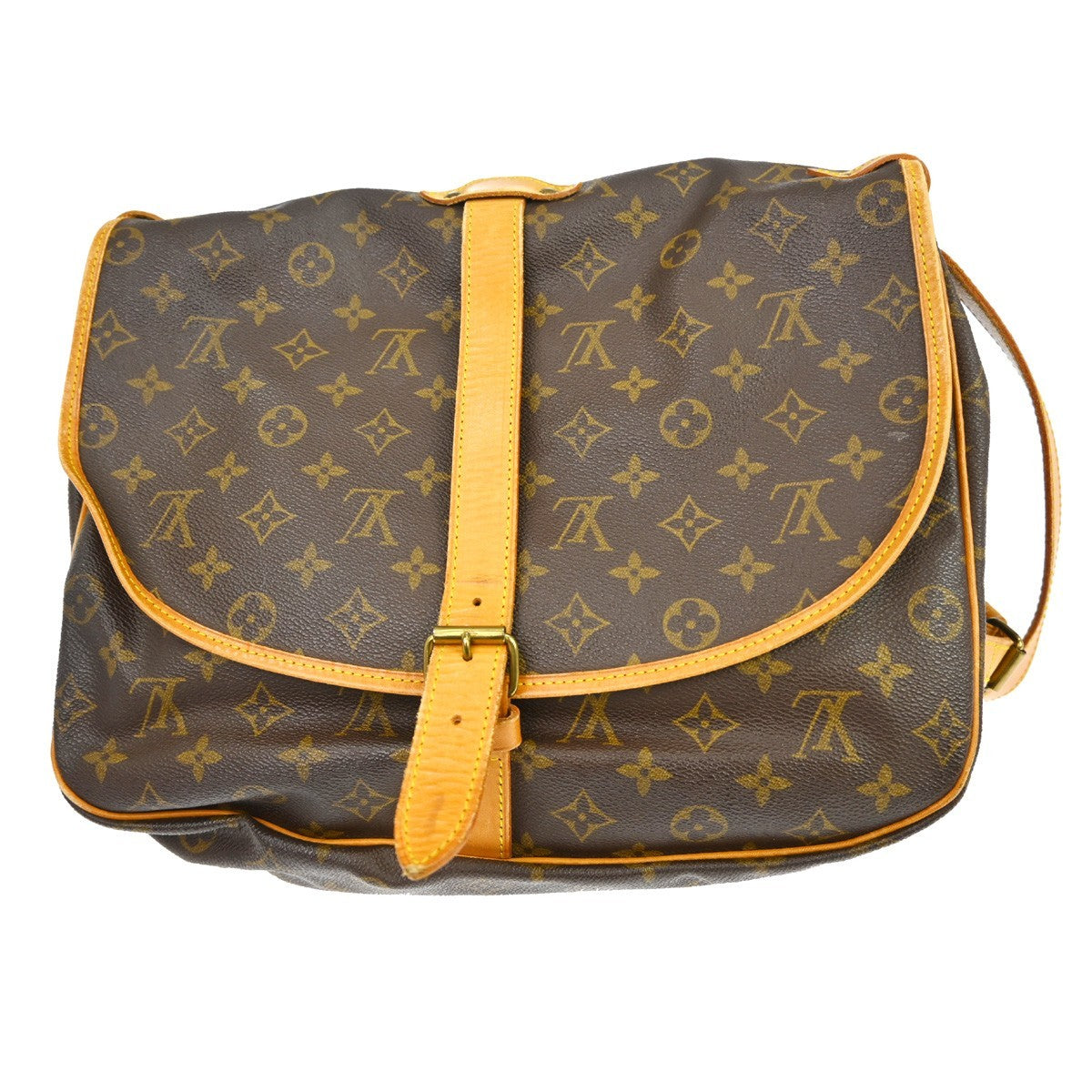 Louis Vuitton Saumur Monogram Canvas Brown Canvas Shoulder Bag Bag (Pre-Owned)