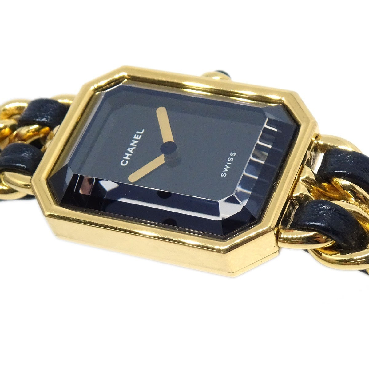 Chanel Premiere Rock Quartz Plated Metal And Leather Watch (Pre-Owned)