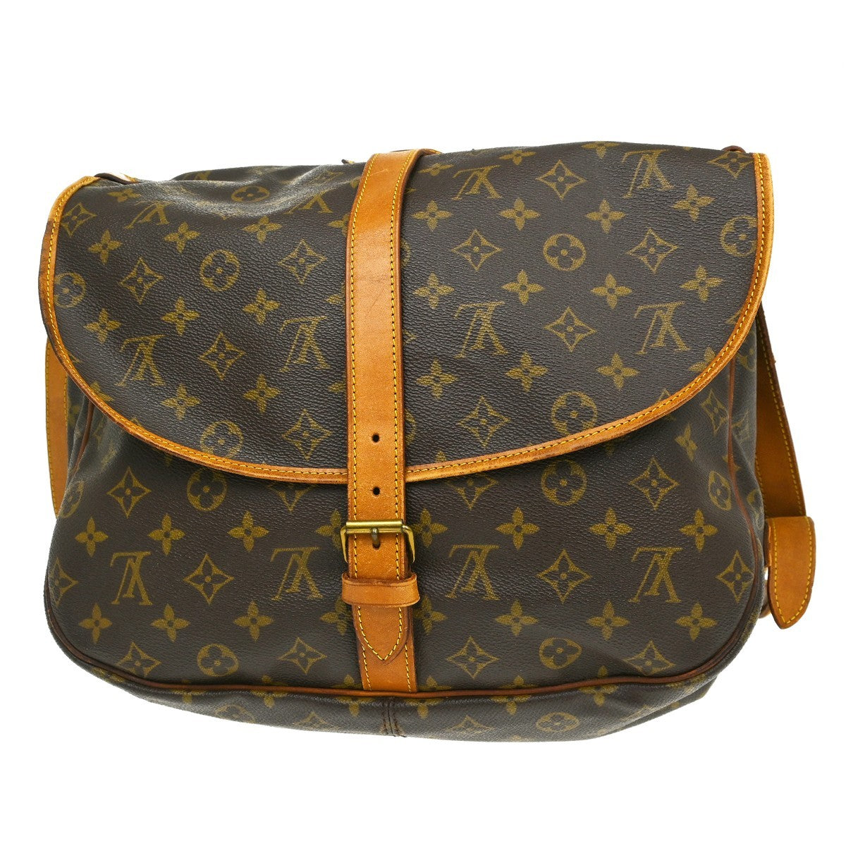 Louis Vuitton Saumur Monogram Canvas Brown Canvas Shoulder Bag Bag (Pre-Owned)