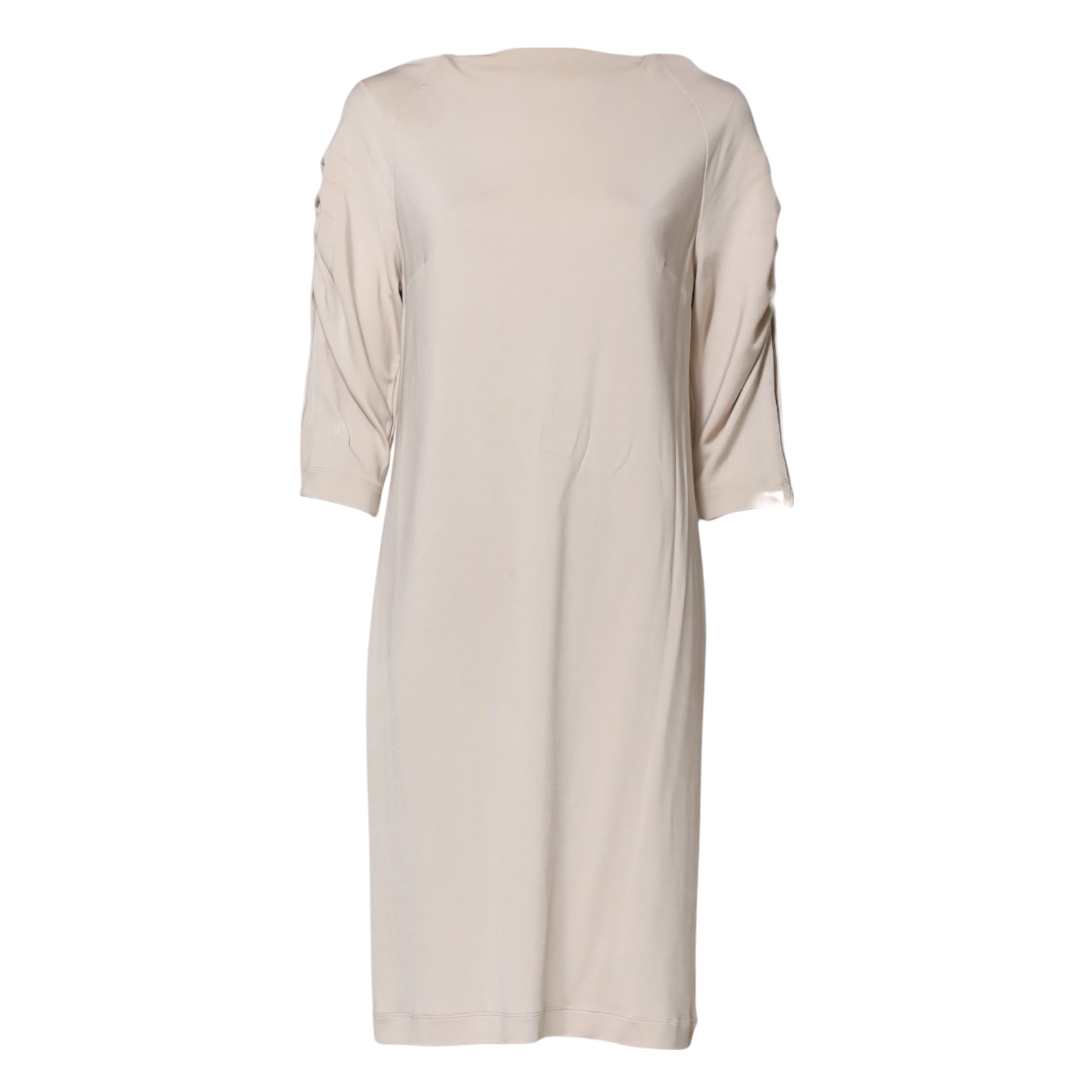 Roberto Cavalli Ivory Viscose Sheath Knee Length Women's Dress (Pre-Owned)