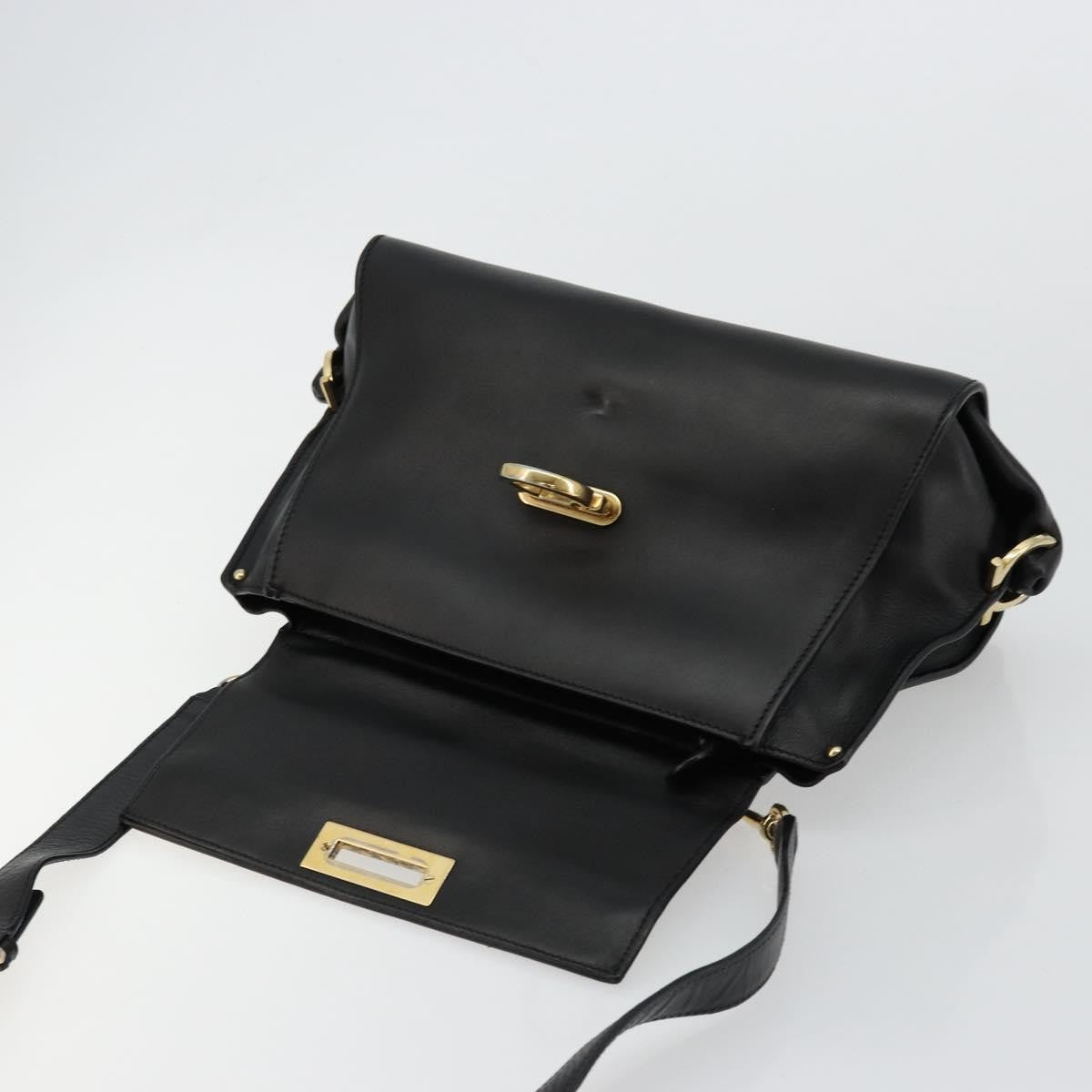 Salvatore Ferragamo Sofia Satchel Leather Black Leather Handbag (Pre-Owned)