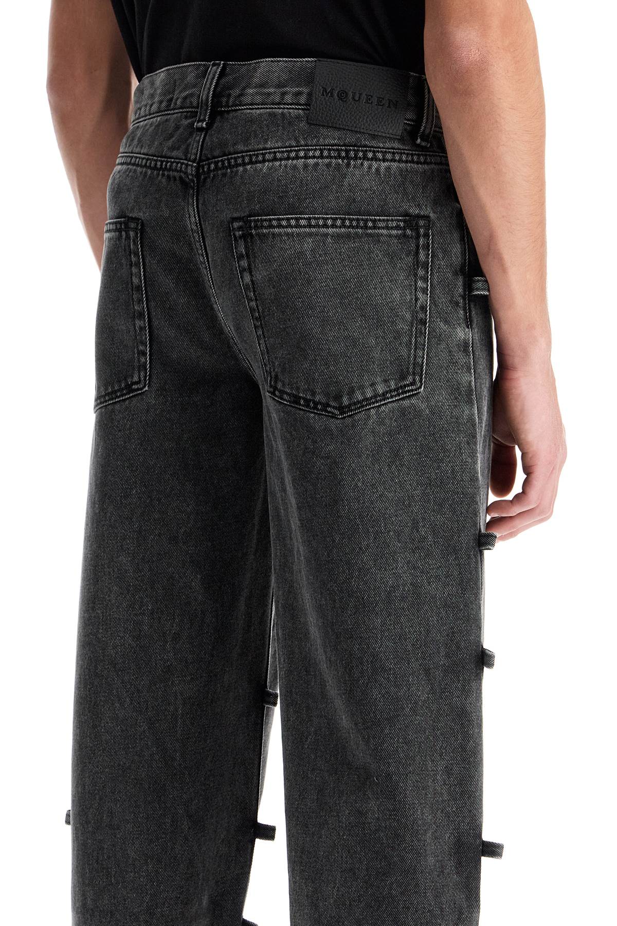 Alexander Mcqueen Men's Baggy Jeans With Knotted Detail