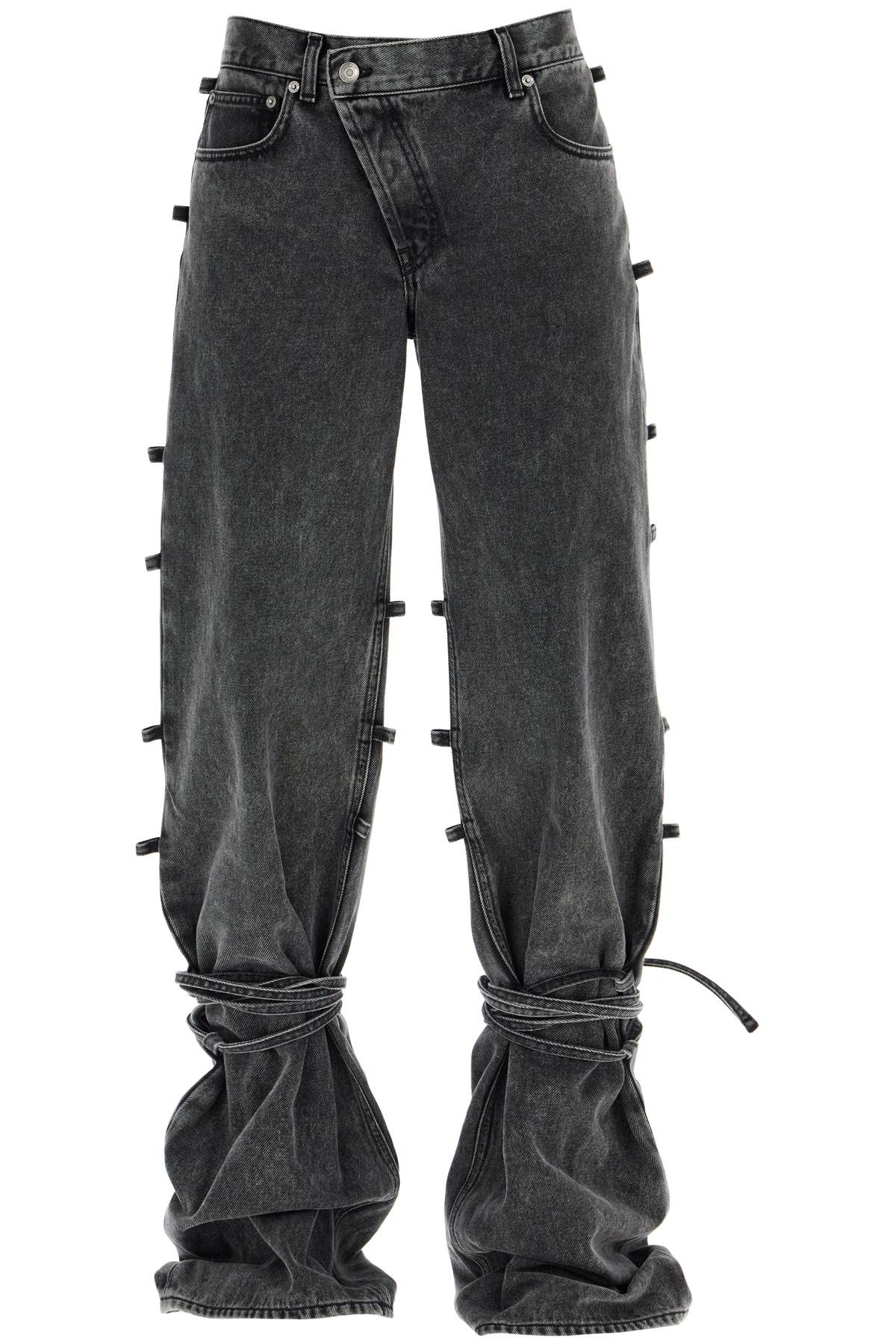 Alexander Mcqueen Men's Baggy Jeans With Knotted Detail