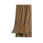 New Burberry Classic Gauze Vintage Brown Checker Wool Silk Scarf