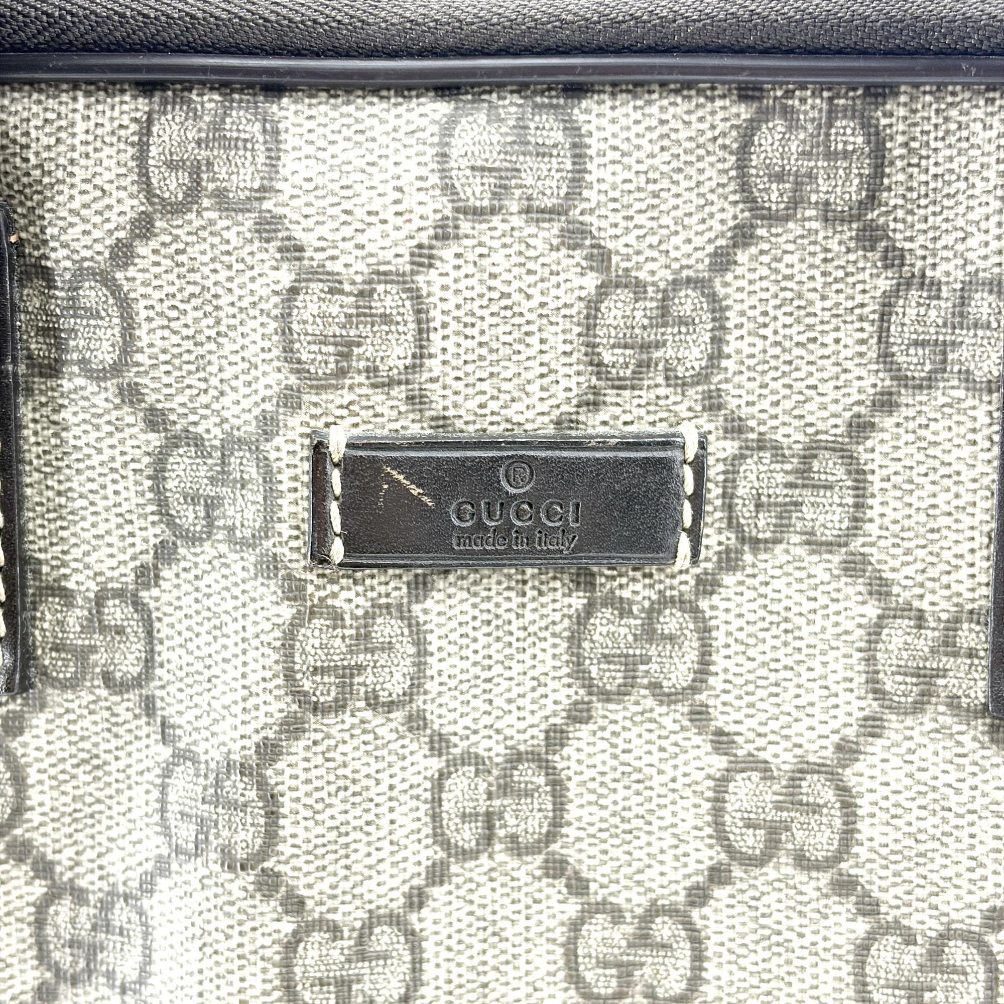 Gucci Laptop Gg Coated Canvas Brown Canvas Briefcase Bag (Pre-Owned)