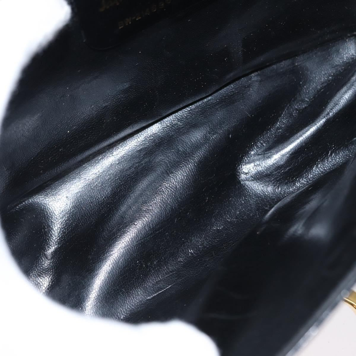 Salvatore Ferragamo Vintage Gancini Flap Leather Black Leather Shoulder Bag Bag (Pre-Owned)