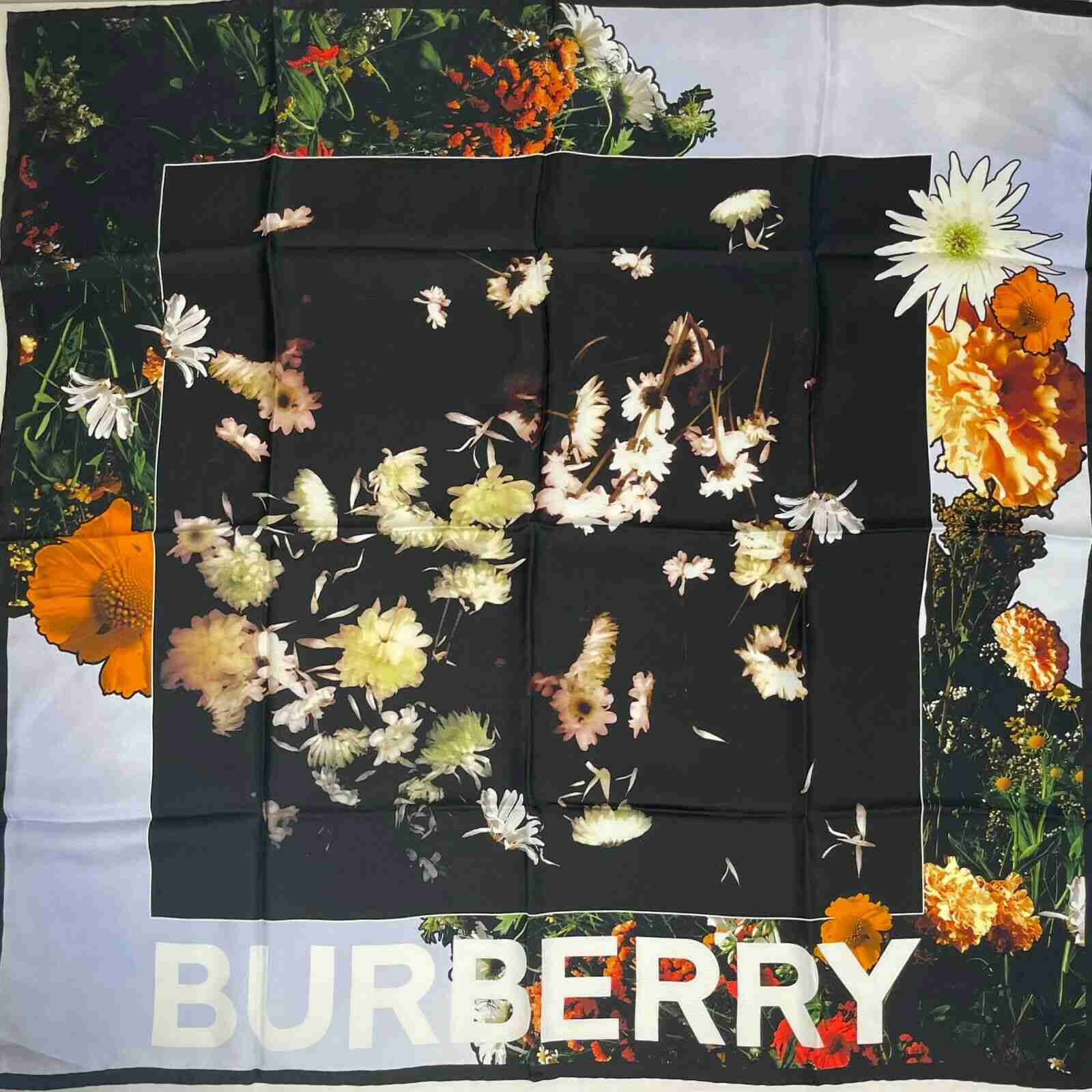 Silk Square Scarf Flower Print