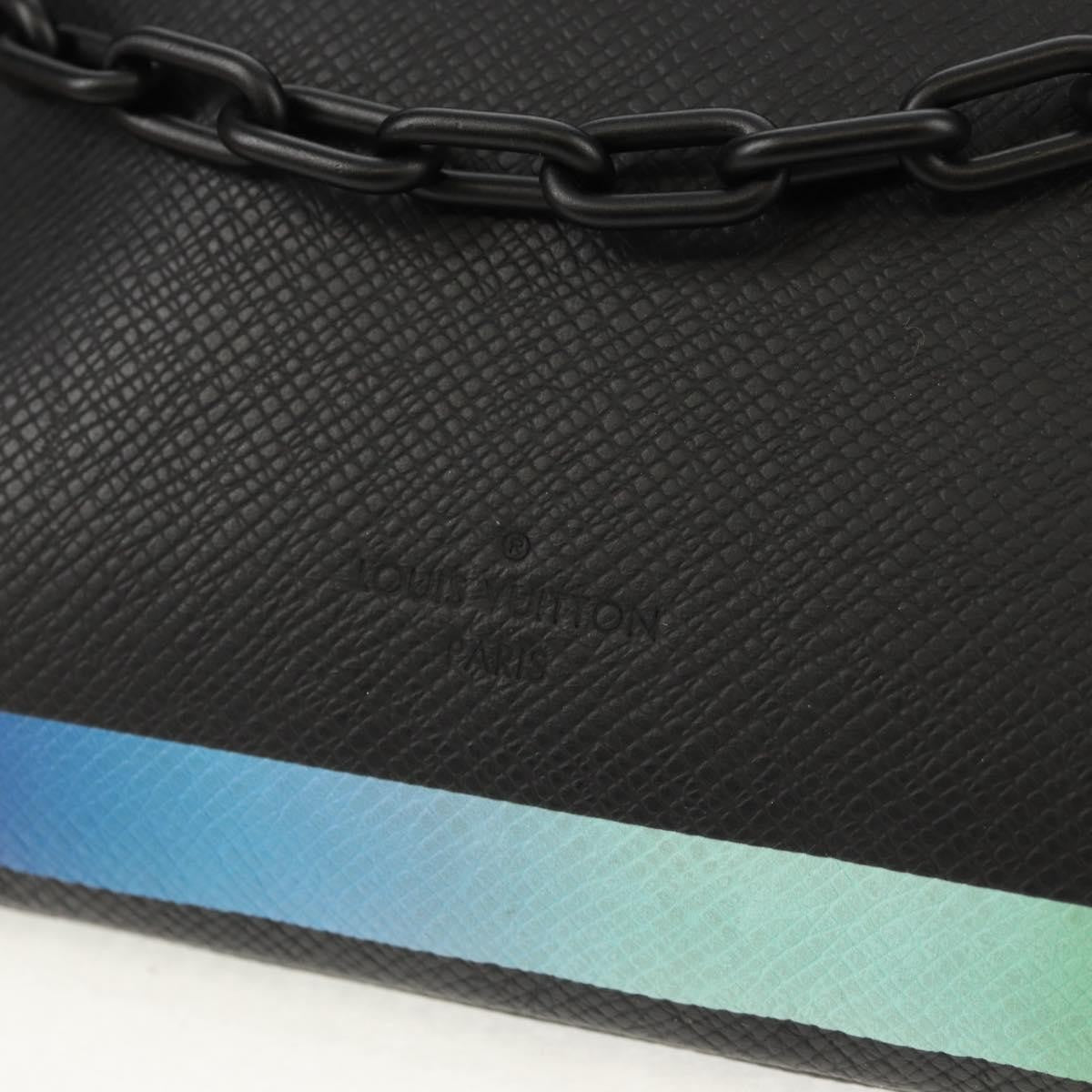 Louis Vuitton Pochette A4 Rainbow Taiga Leather Black Leather Clutche & Pouche Bag (Pre-Owned)