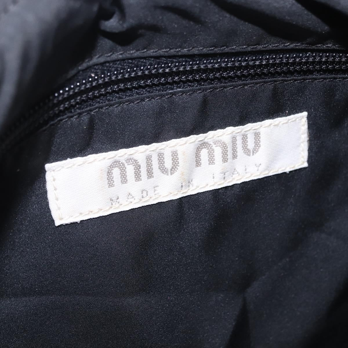 Miu Miu Shoulder Leather Black Nylon Shoulder Bag Bag (Pre-Owned)