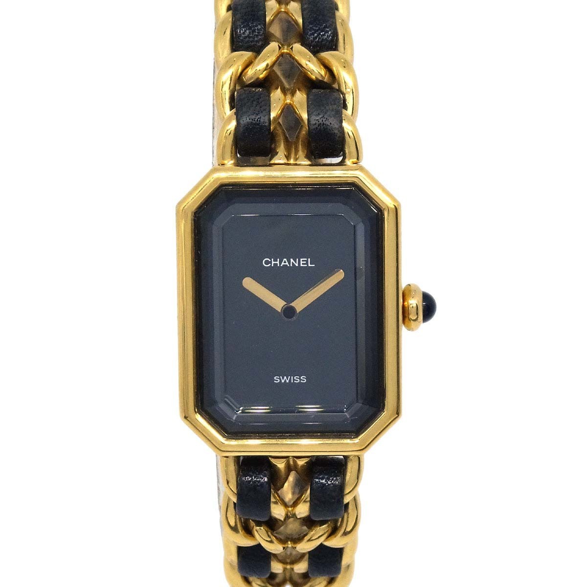 Chanel Premiere Rock Quartz Plated Metal And Leather Watch (Pre-Owned)